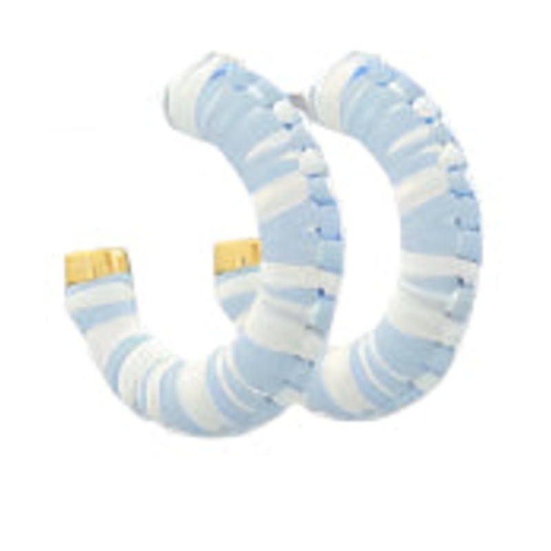 Two-tone Raffia Hoops-Sky Blue