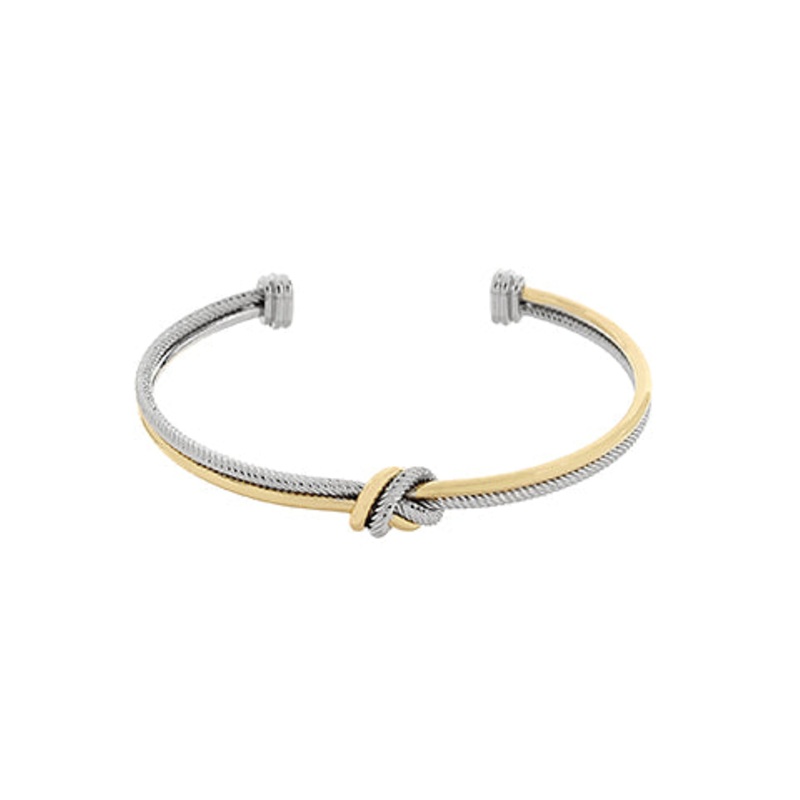 Twotone Knotted Cuff Bracelet