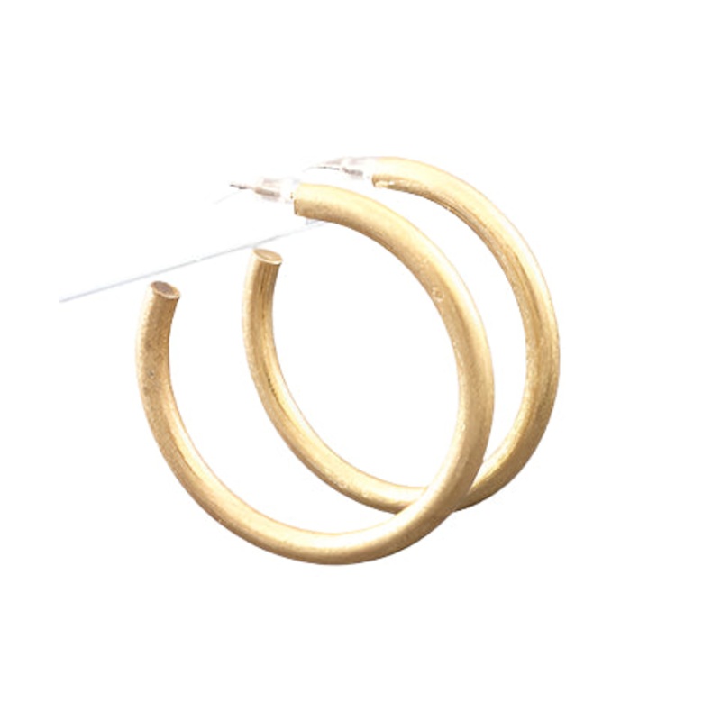 Worn Gold Open Hoops