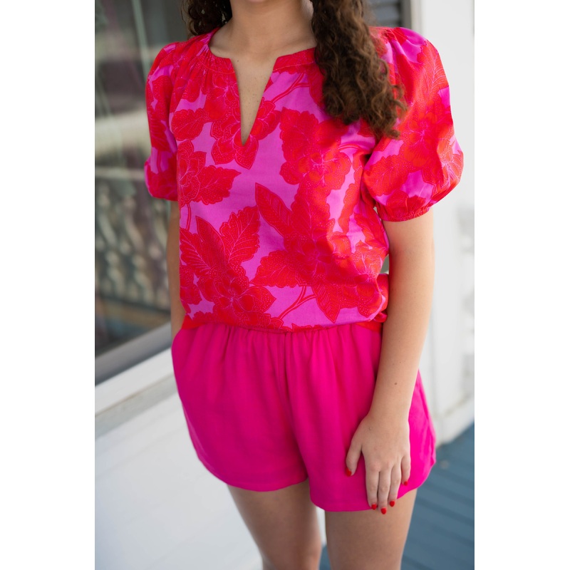 Clermont Linen Shorts in Fuchsia