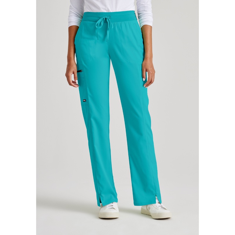 Kim 3-Pocket Mid-Rise Straight Leg Scrub Pant