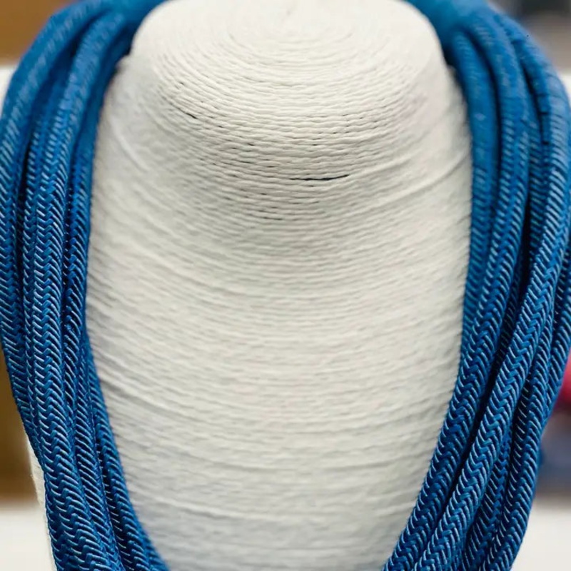 Slub 8 Strand Necklace-Cobalt