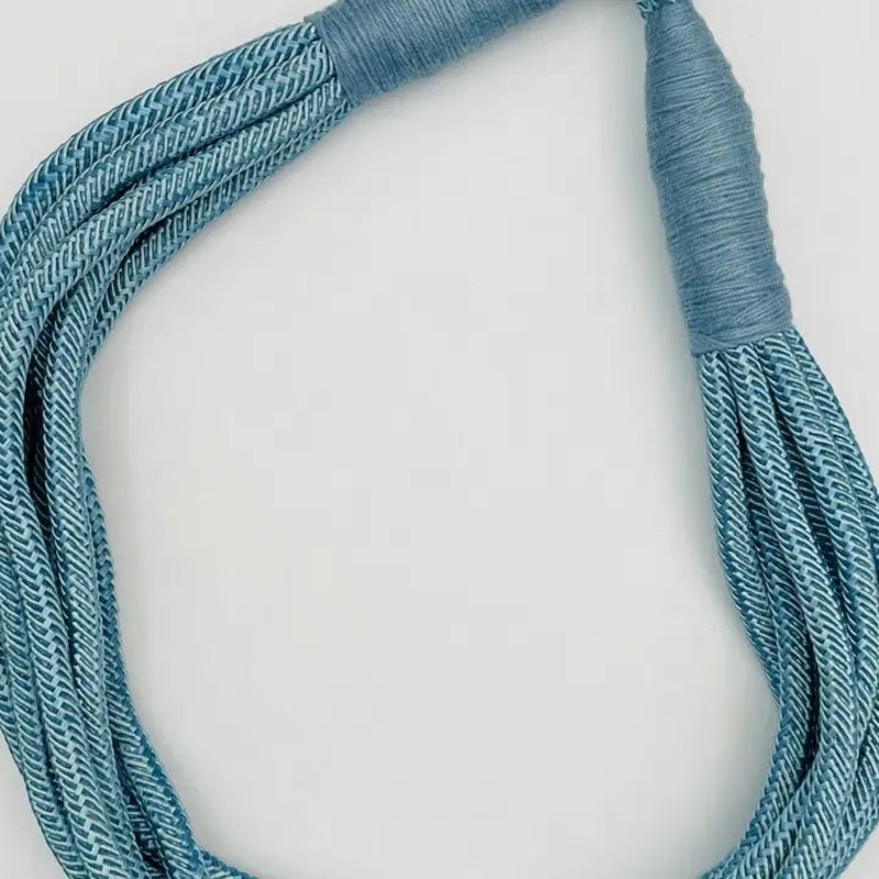 Slub 8 Strand Necklace-Dusty Blue