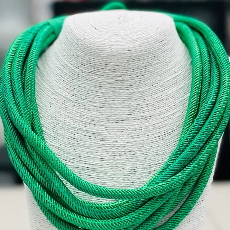 Slub 8 Strand Necklace-Green