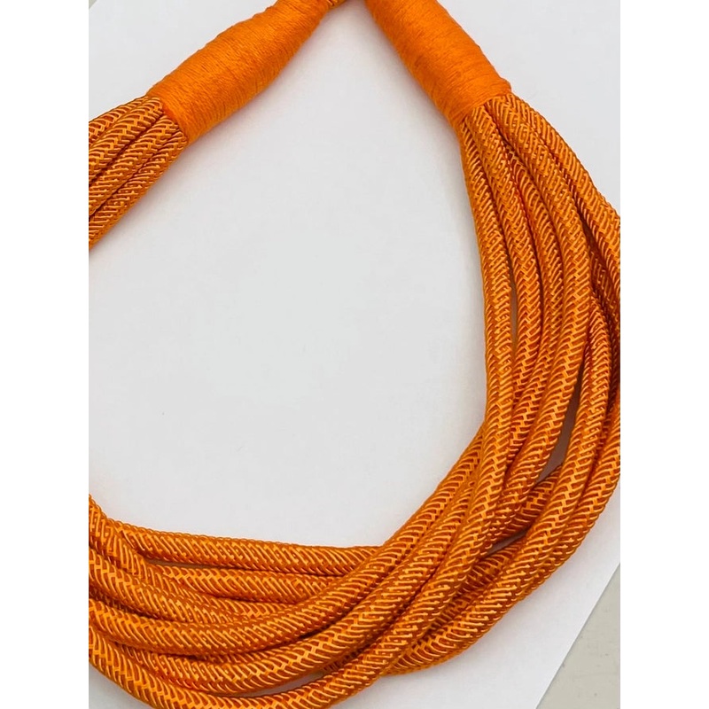Slub 8 Strand Necklace-Orange