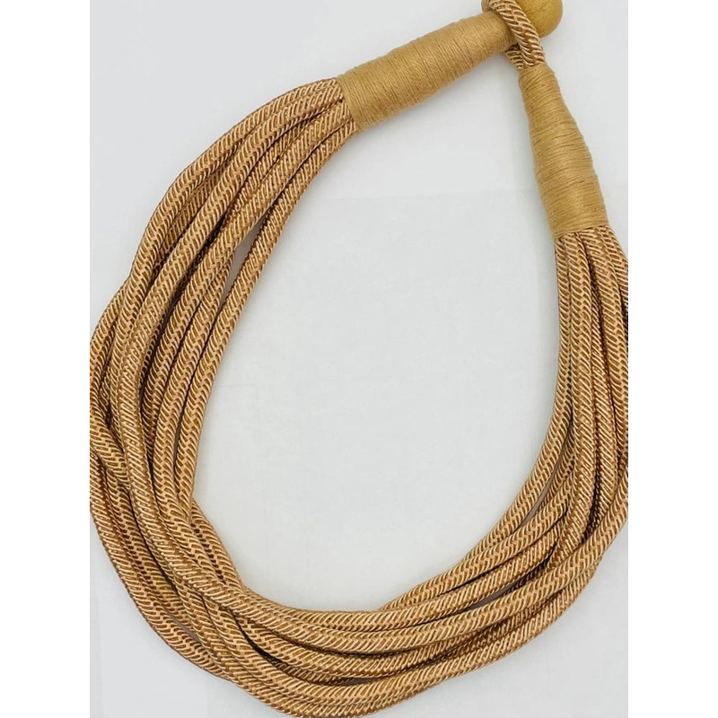 Slub 8 Strand Necklace-Taupe