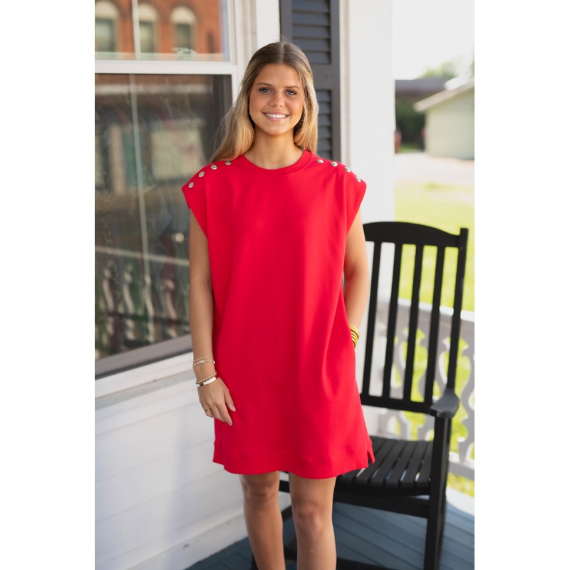 The Boardwalk Blitz Dress in Red