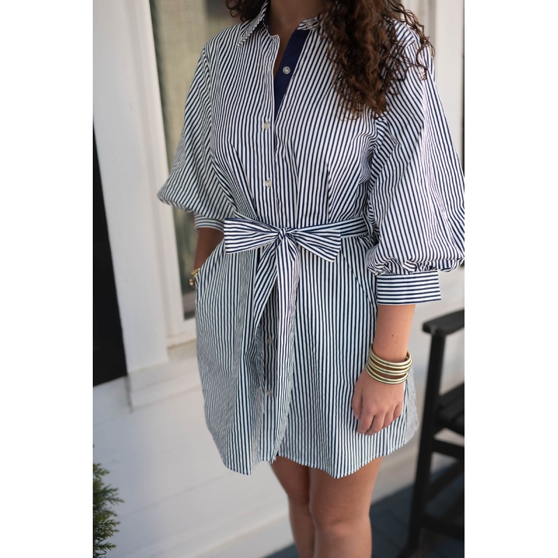 The Chelsea Shirt Dress in Navy