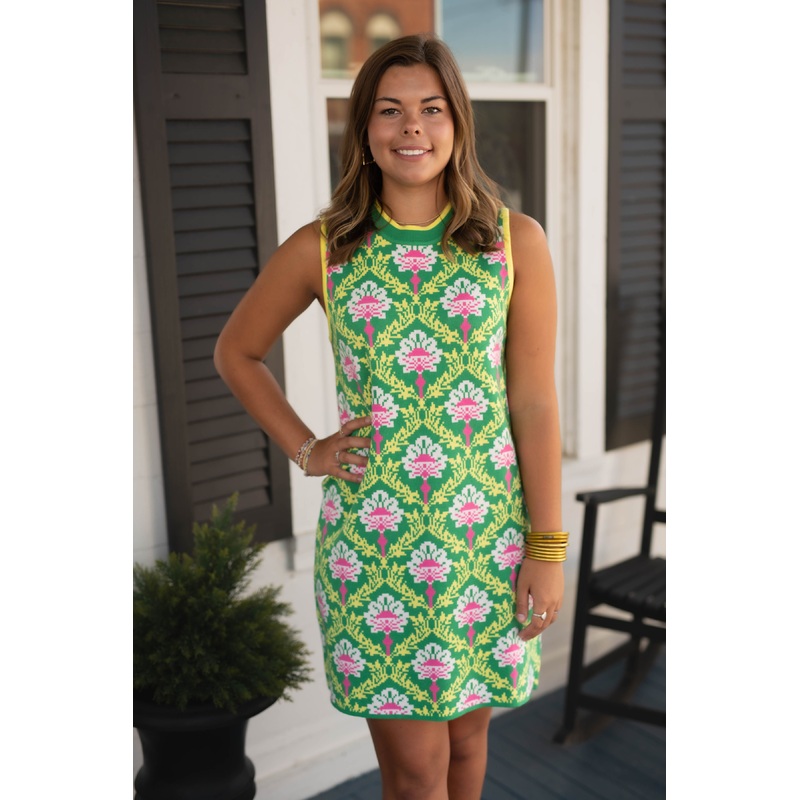 The Geo Dress in Green Mix