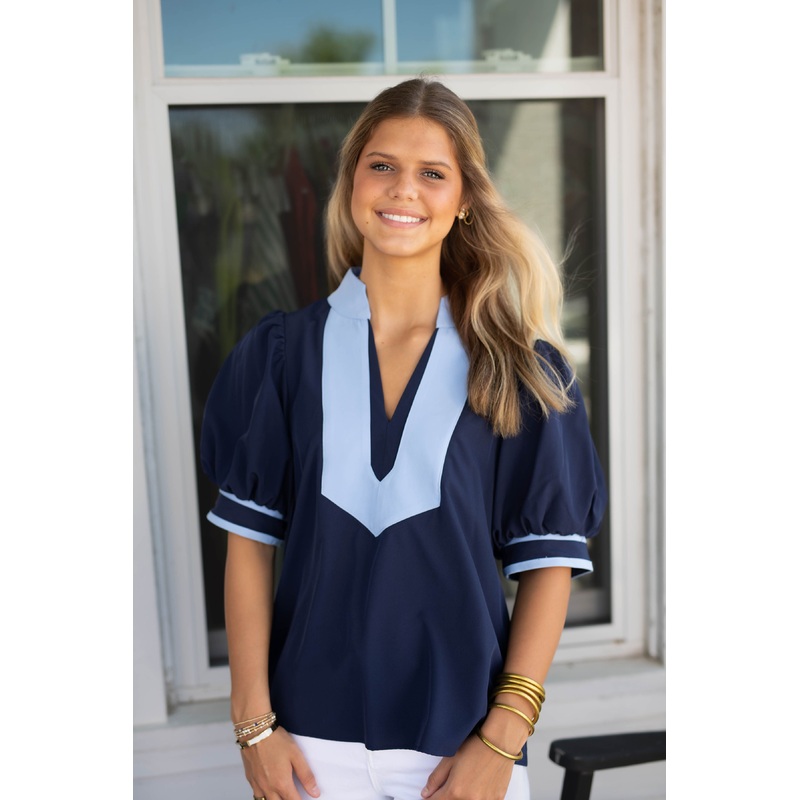 The Starlight Stitch Top in Navy