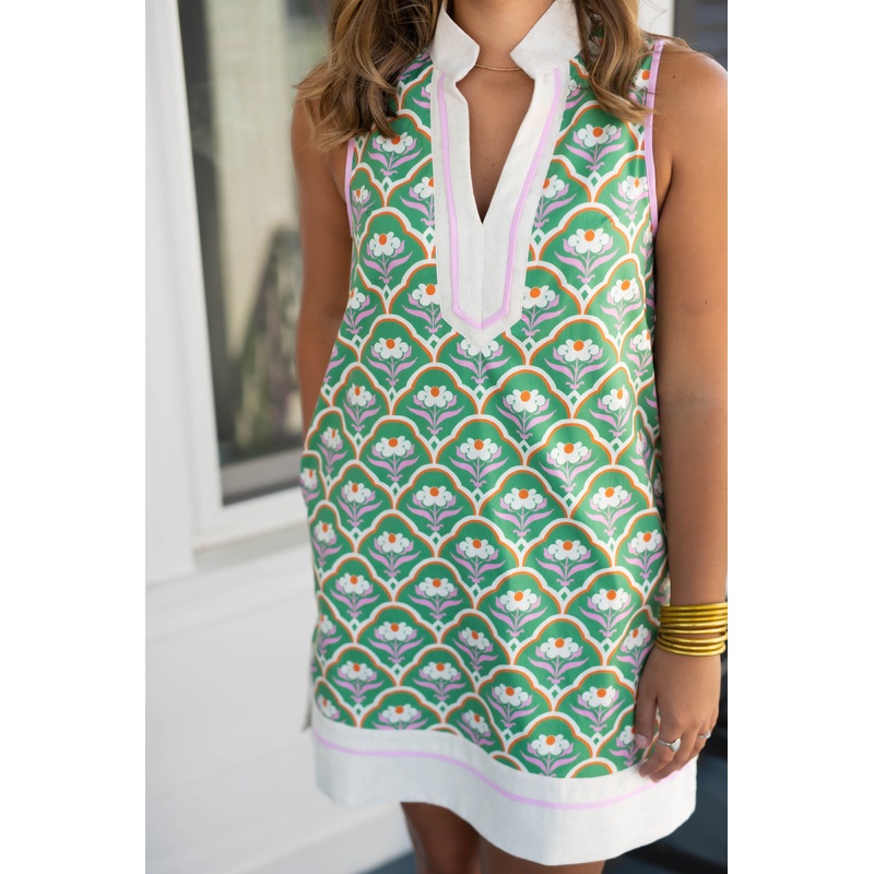The Summer Trellis Dress-Green