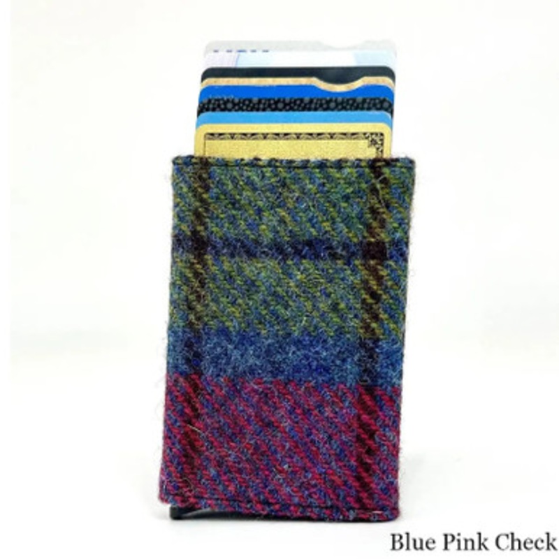 Handcrafted Harris Tweed Pop-Up Card Holder
