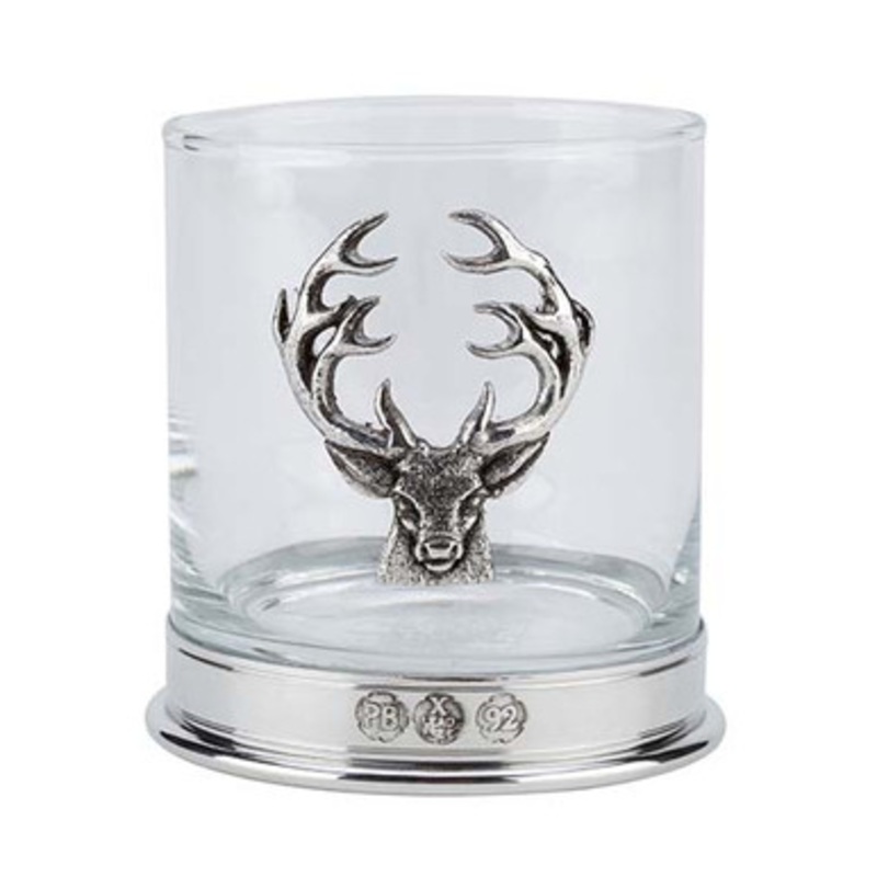 Scotland Stag Pewter Whiskey Glass