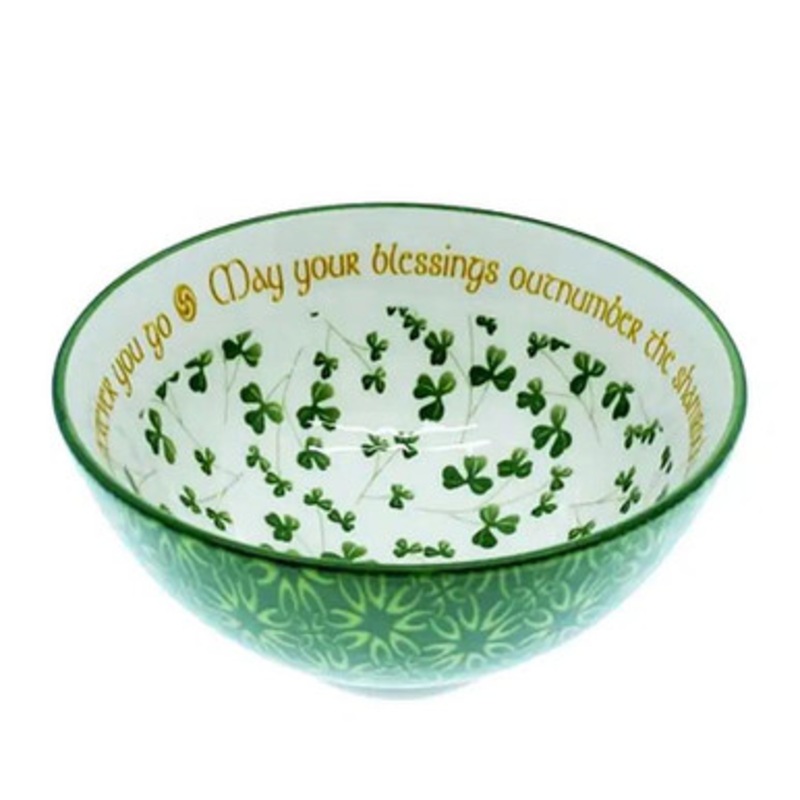 Shamrock Irish Blessing Bowls