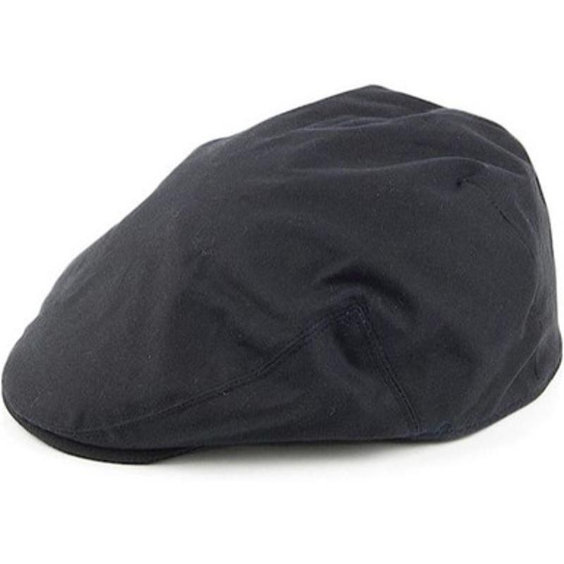 Navy Wax Cotton Men’s Flat Cap
