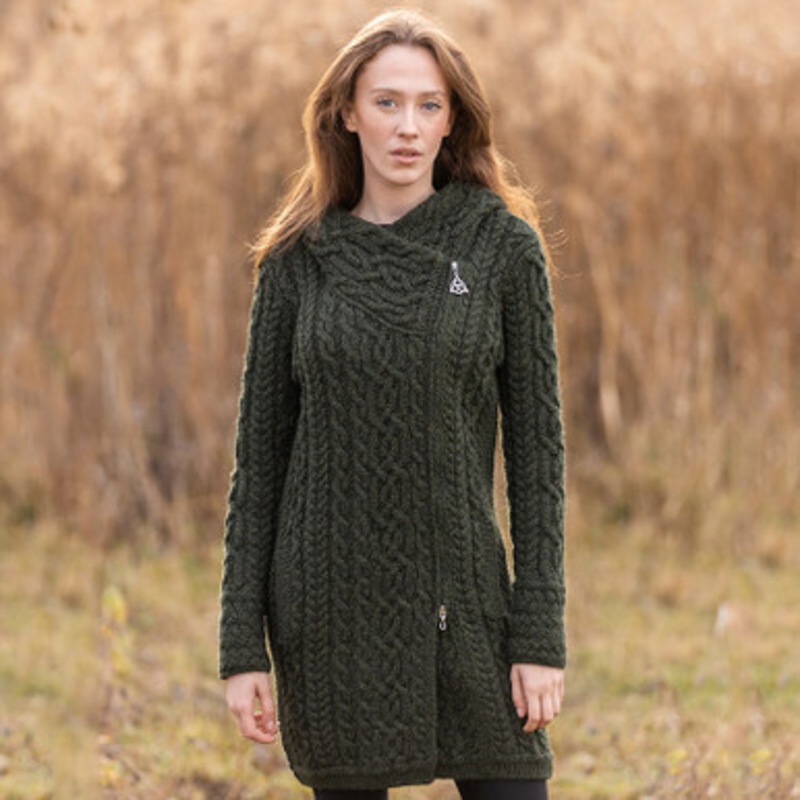 Women’s Hooded Aran Zipper Coat