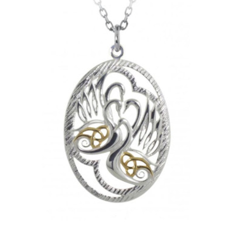 Handmade Two Tone Gold Celtic Trinity Knot Necklace