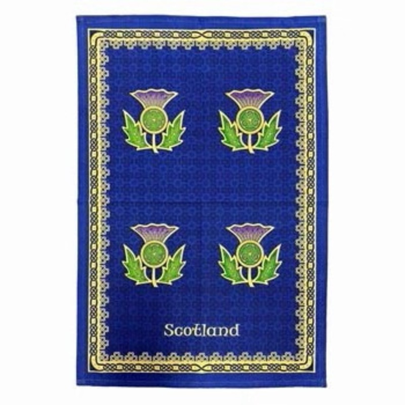 Scottish Thistle Spiral Tea Towel