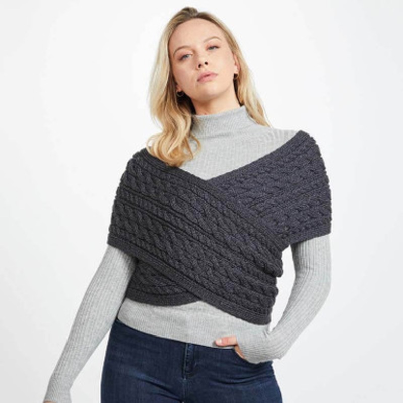 Women’s Irish Cable Knit Wrap Cardigan