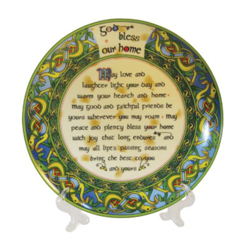 God Bless our Home 4 Plate – Irish Weave