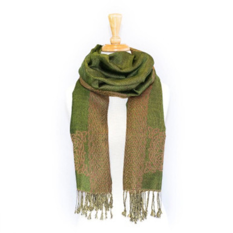 Green/Red Celtic Knot Reversible Scarf