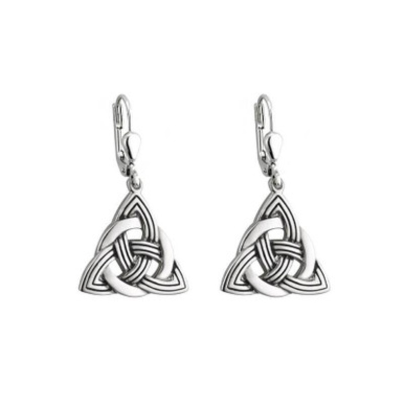 RHODIUM CELTIC KNOT DROP Earrings