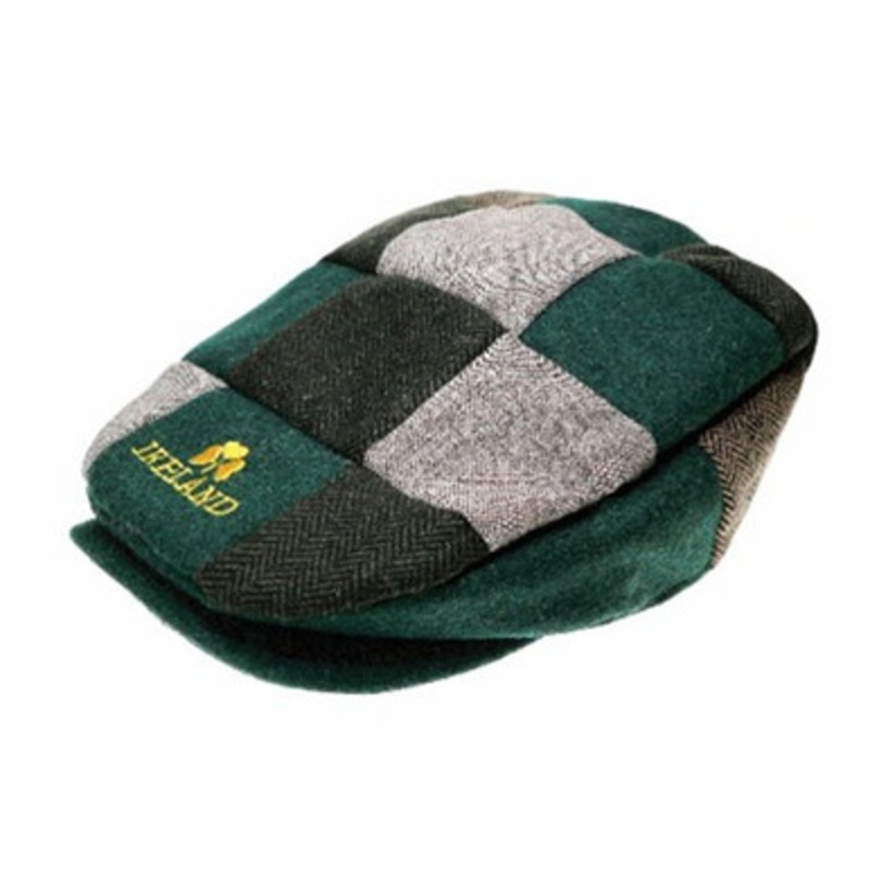 Green Flat Cap with Ireland Shamrock Embroidery