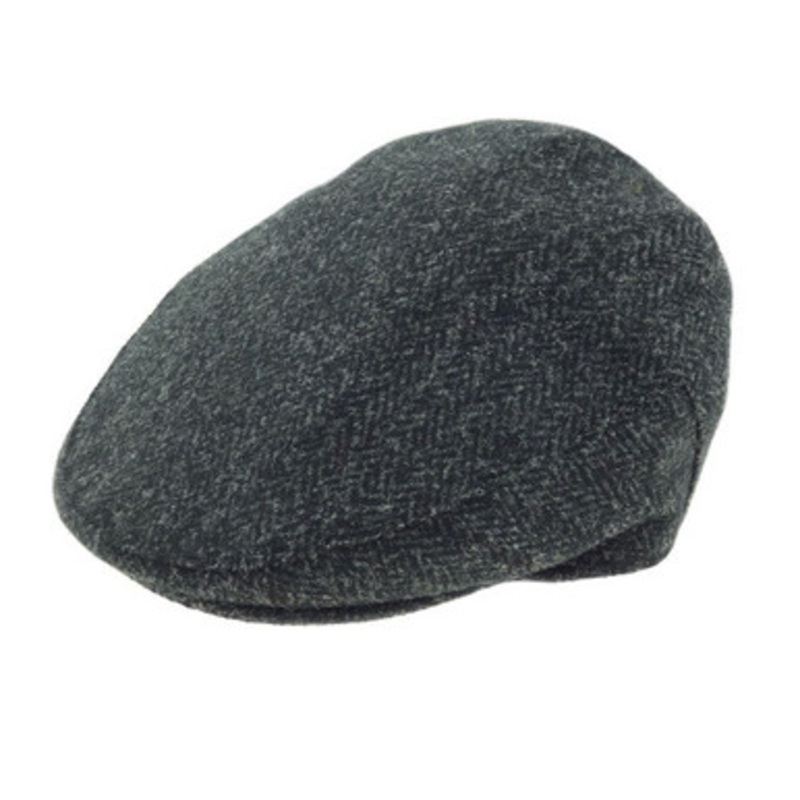 Harris Tweed Irish Traditional Flat Cap Charcoal
