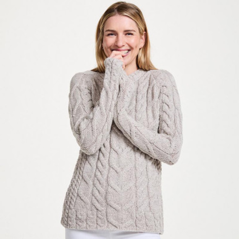 Ladies Irish Cabled Sweater