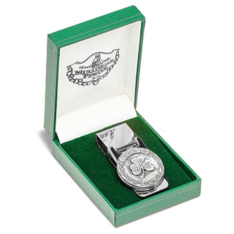Mullingar Pewter Shamrock Ireland Money Clip