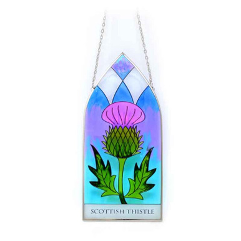 Scottish Thistle Gothic Glass Panel
