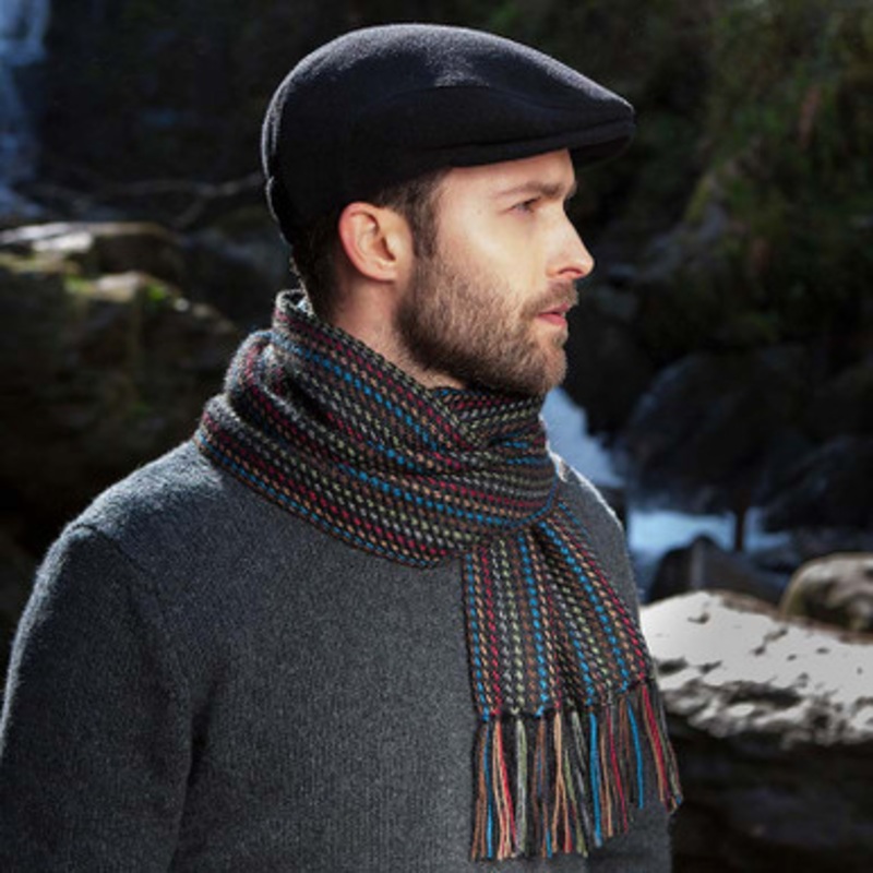 Alpaca Men’s Irish Scarf- Rainbow