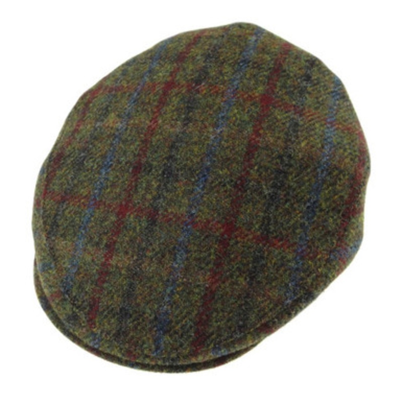 Harris Tweed Men’s Flat Cap Green Plaid