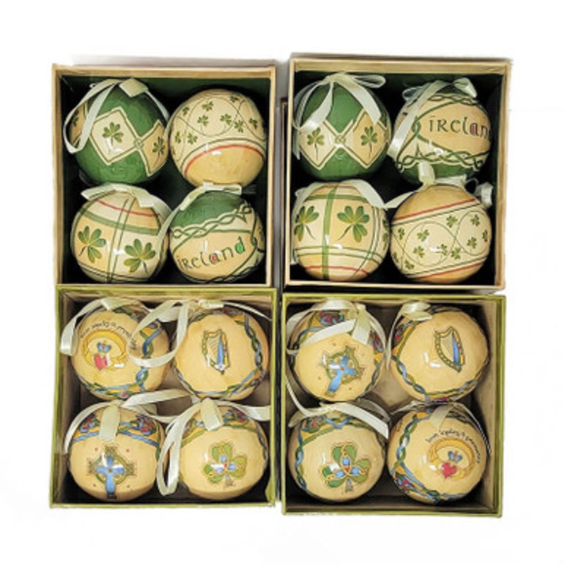 Irish Christmas Baubles Set of 16
