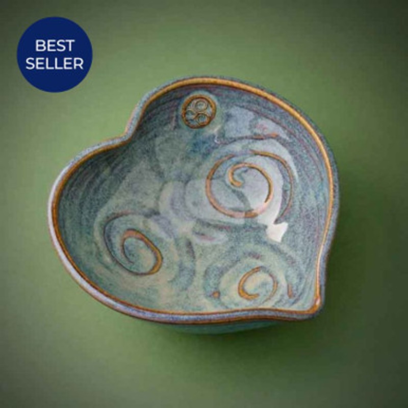 Irish Pottery Celtic Triskele Heart Bowls