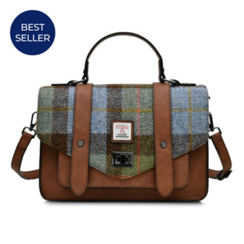 Islander Harris Tweed Tartan Satchel – Large