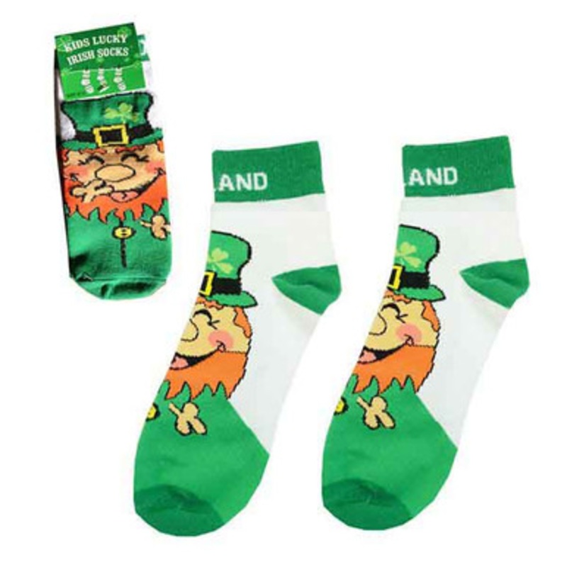 Kids Laughing Leprechaun Ireland Socks