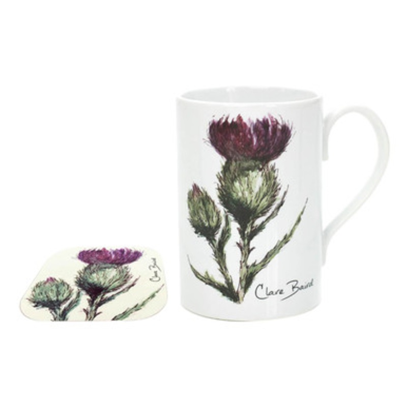 Scottish Thistle Mug and Coaster Set