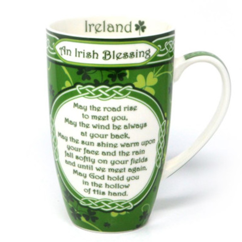 Shamrock Garden Irish Blessing Mug