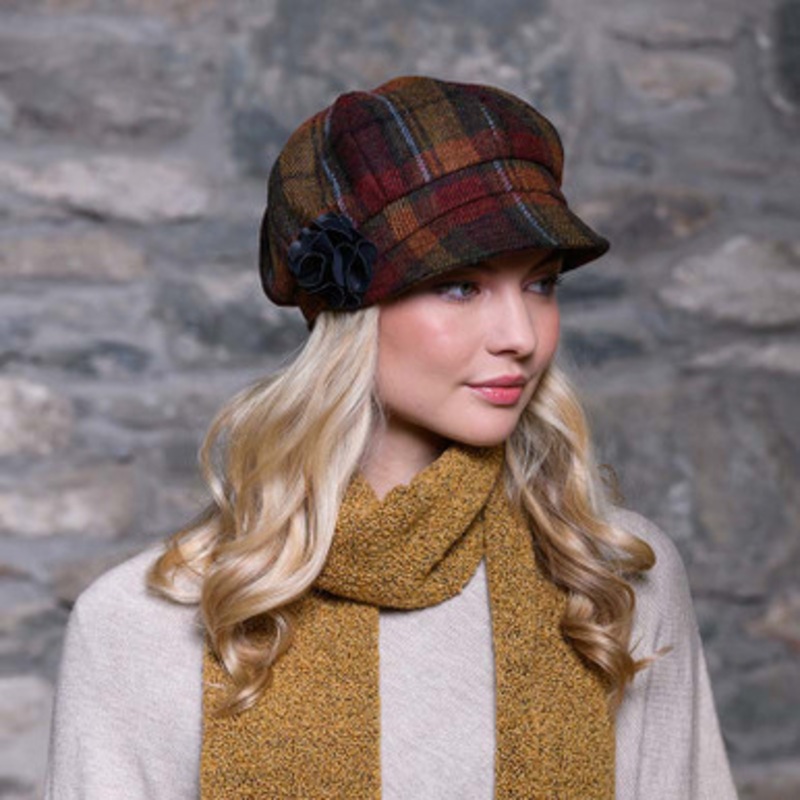 Fall Leaves Women’s Tweed Newsboy Hat
