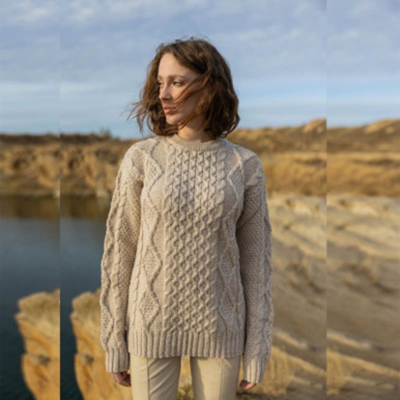 Women’s Heavyweight Traditional Aran Wool Sweater