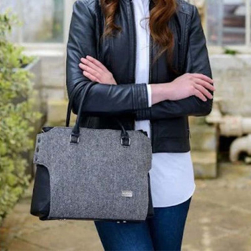 Women’s Irish Tweed Emily Handbag – Gray Herringbone