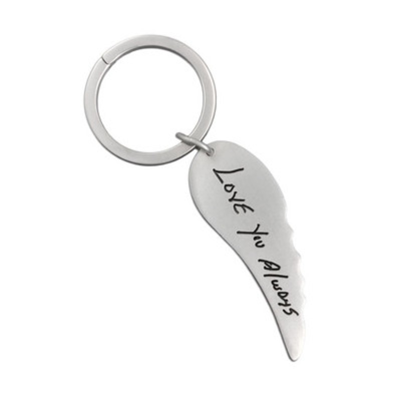 Angel Wing Handwriting Key Ring