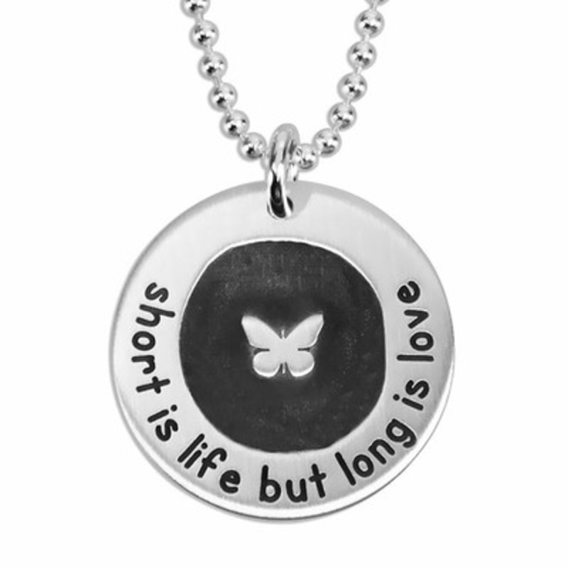 Etched Butterfly Forever Love Necklace