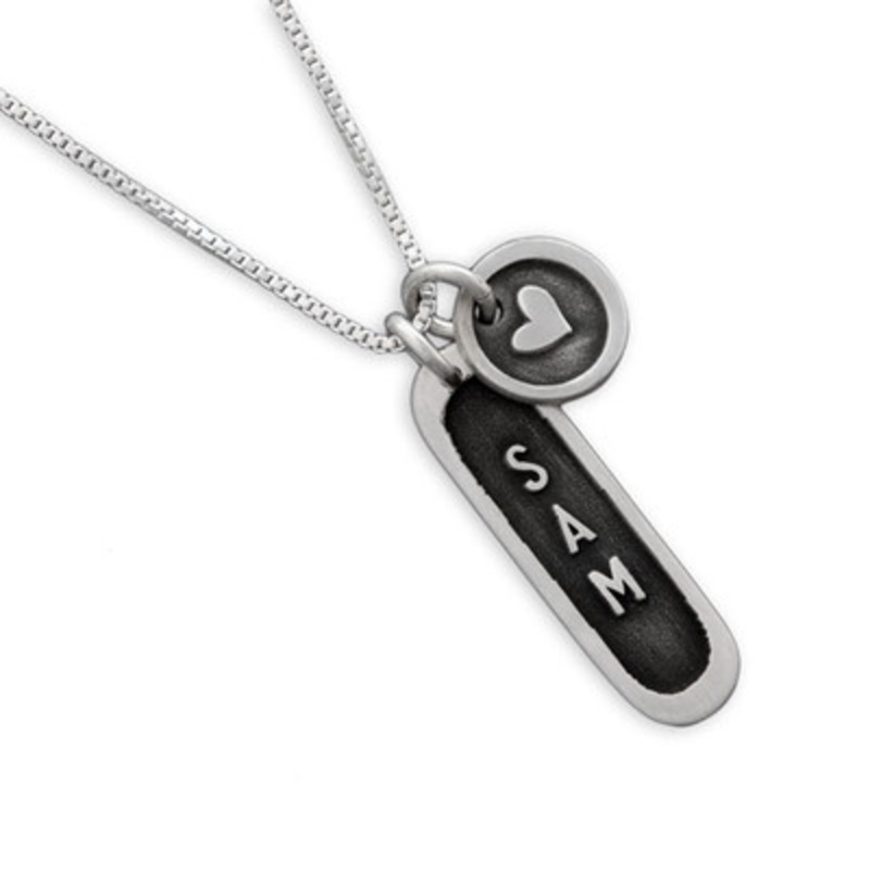 Etched Mom Tags Necklace