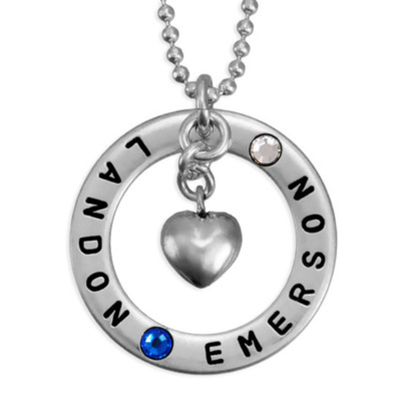 Forever Love Circle with Birthstones Necklace