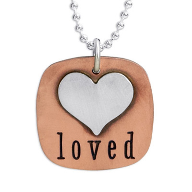 Fused Heart and Copper Necklace