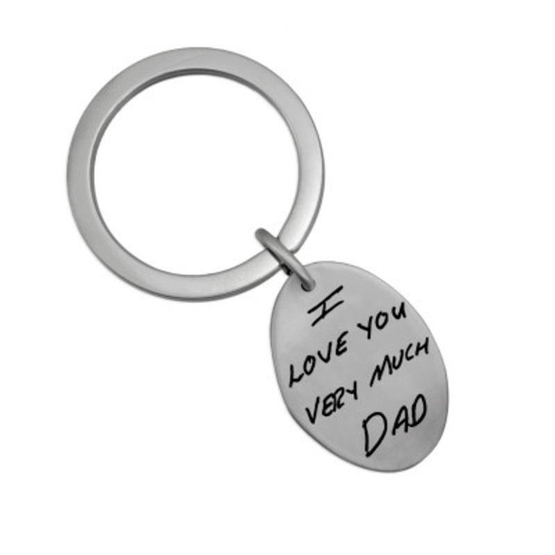Handwriting Key Ring Sculpted Oval