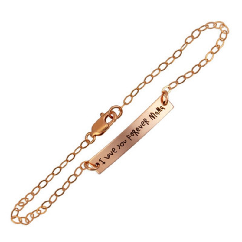 Handwriting Mini-Bar Bracelet Rose Gold