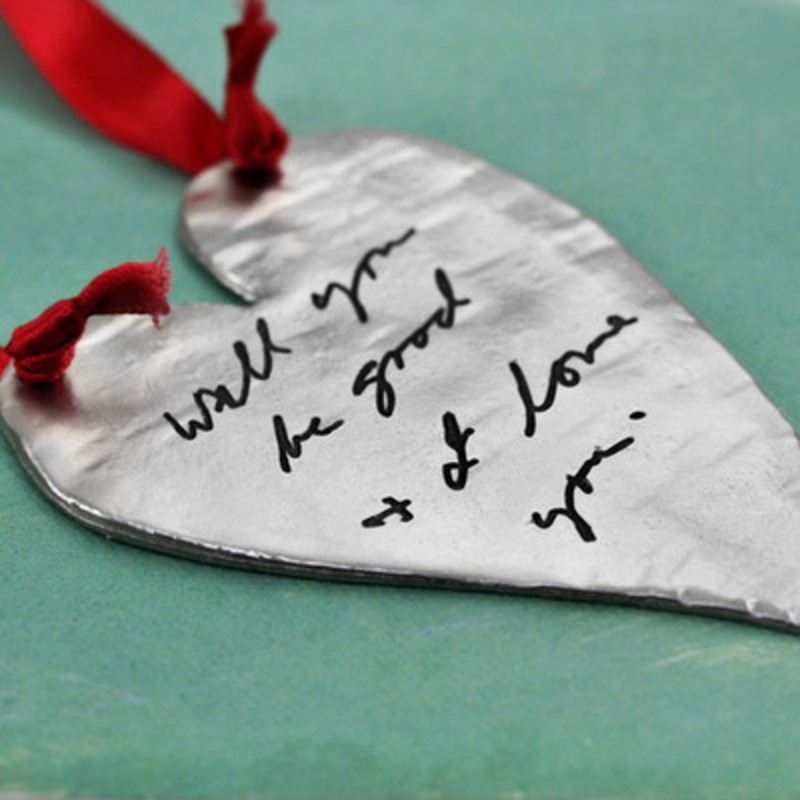 Large Heart Handwriting Ornament